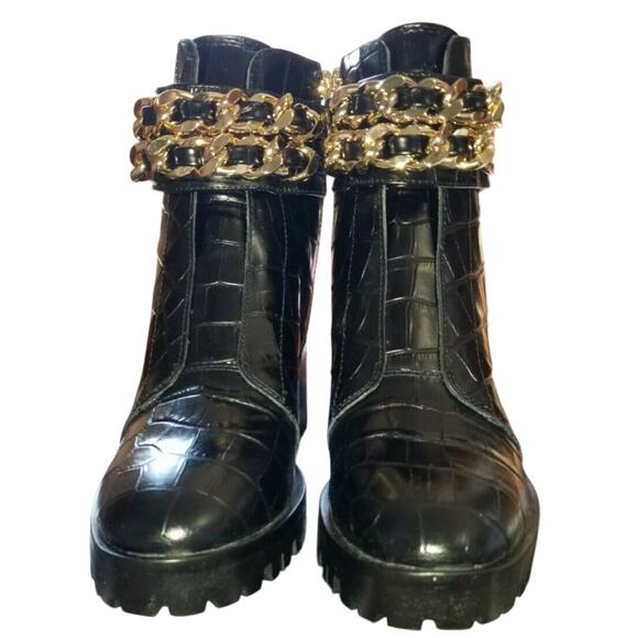 KARL LAGERFELD PARIS Palmer Combat Boots NEW  with box  Size 7.5 - Picture 1 of 7